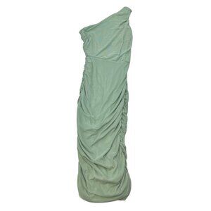 Love x Design One Shoulder Ruched Midi Bodycon Dress Mint Green Size XS
